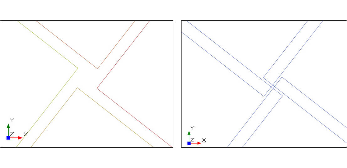Figure 10: Close-up view of block corners of a rotated block model imported with insufficient decimal accuracy